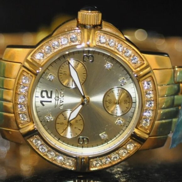 Ladies 18kt Gold Angel Dial Watch Steel - Picture 4 of 4